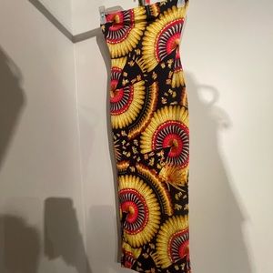 Tube top printed midi dress